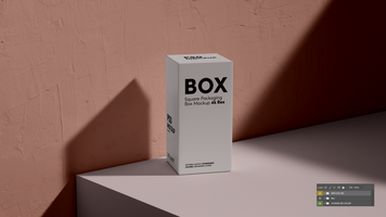 Box mockup on a table with a shadow psd