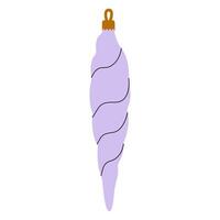 Purple spiral shell ornament hanging with a golden loop for festive decorations during winter vector