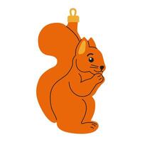 Colorful cartoon squirrel holding a nut, perfect for playful decorations and designs vector