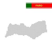 Dotted map of Faro District in Portugal vector
