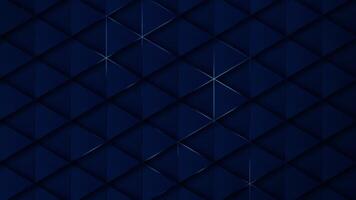 Abstract blue background with led neon. 4k blue luxury geometric background with glowing lines. Graphic ornament. Seamless looping triangle pattern. Simple elegant 3d BG. video