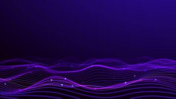 Glow violet pink purple blue digital landscape particle. Crypto currency, block chain, digital technology concept. 3D Rendering. information particles. Abstract looped background. video