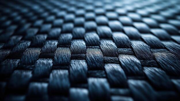 Close-up view of intricate dark woven texture with a rich pattern and depth, showcasing the beauty of textile design. photo