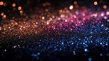 Abstract glitter background with vibrant colors shining in different hues. photo