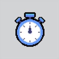 Soccer Football Stopwatch pixelated for the pixel art game and icon for website and game. old school retro. vector