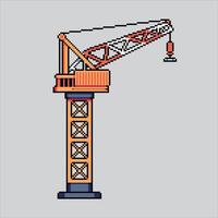 Pixel art illustration Harbor Crane. Pixelated Container Crane. Harbor Container Crane pixelated for the pixel art game and icon for website and game. old school retro. vector