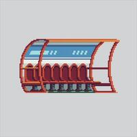 Pixelated Football Bench. Soccer Football Bench Chair pixelated for the pixel art game and icon for website and game. old school retro. vector