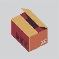 Pixel art illustration Board Box. Pixelated Cardboard. Cardboard Box pixelated for the pixel art game and icon for website and game. old school retro. vector