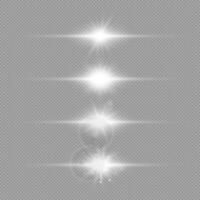 White horizontal light effect of lens flares vector