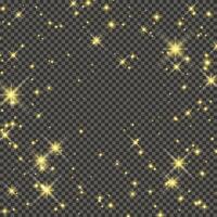 Gold glittering dust on a gray background. Dust with gold glitter effect and empty space for your text. illustration vector