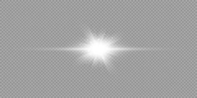 White horizontal light effect of lens flares vector