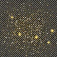 Gold glittering dust on a gray background. Dust with gold glitter effect and empty space for your text. illustration vector