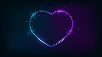 Neon double frame with shining effects vector