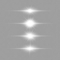 White horizontal light effect of lens flares vector