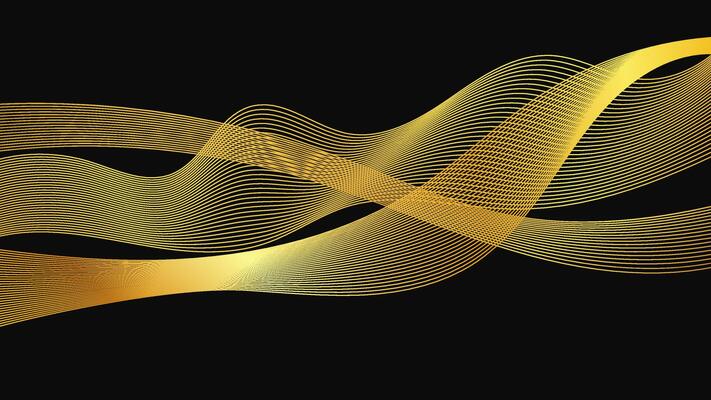 Abstract backdrop with luxury golden waves