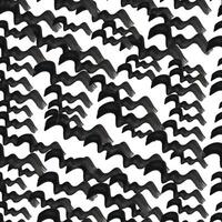 Seamless pattern with black wavy grunge brush strokes vector