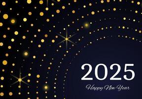 2025 Happy New Year of gold glitter pattern vector