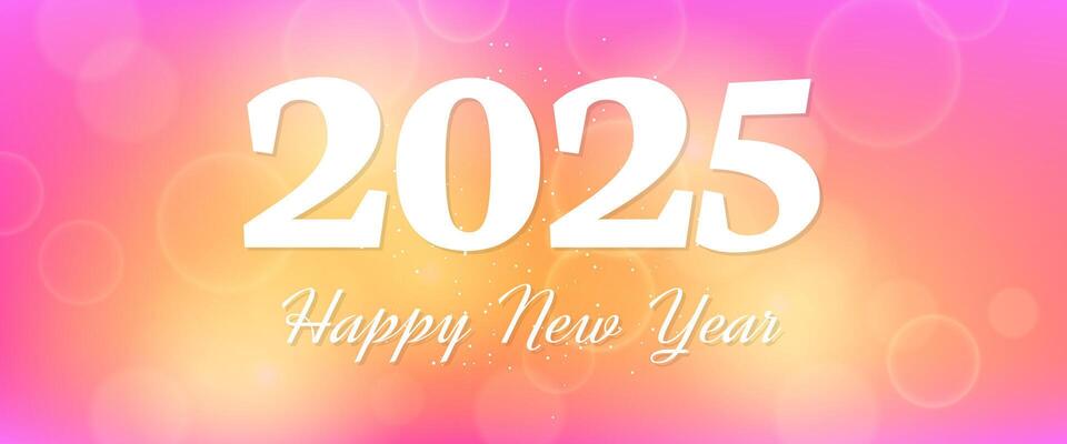 Happy new year 2025 inscription on blurred background