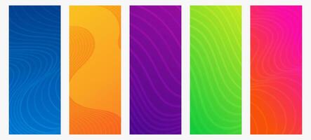 Modern colorful gradient background with wave lines vector