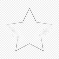 Silver glowing star shape frame with sparkles vector