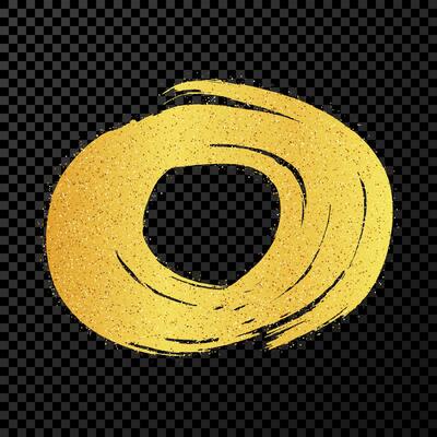 Gold grunge brush strokes in circle form