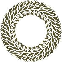 Elegant Circular Leaves Frame Ornament Design for Decoration vector