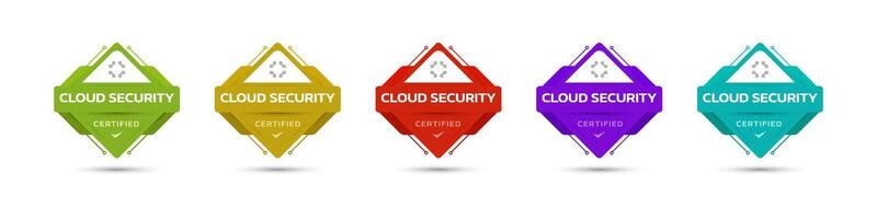 Cybersecurity Certification Badge Design. Innovative and Professional Digital Security Certified Icons. vector