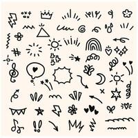Hand drawn line elements With illustration style doodle and line art vector
