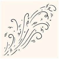 Wind motion, air blow, leaf falling elements with background cream vector