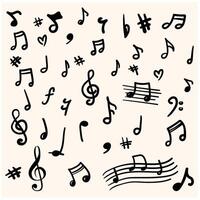 Music notes on a background cream vector