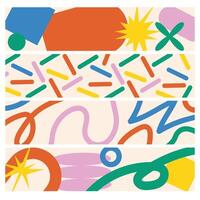 Naive playful abstract shapes with background cream vector