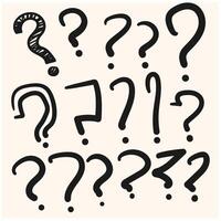 hand drawn doodle question marks With illustration style doodle and line art vector