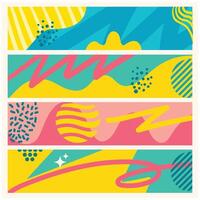 Fun doodle pattern background with abstract shapes and colors and With illustration style doodle and line art vector