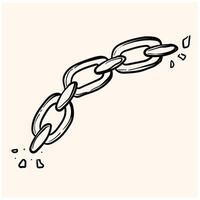 Hand Drawn Chain With illustration style doodle and line art vector