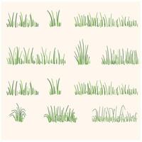 Grass field With illustration style doodle and line art vector