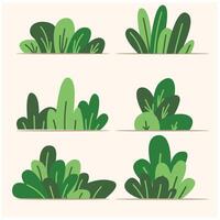 Shrub bush shrubbery tree simple abstract flat cartoon With illustration style doodle and line art vector