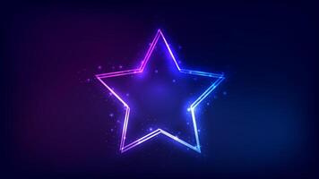 Neon double frame with shining effects vector
