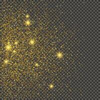 Gold glittering dust on a gray background. Dust with gold glitter effect and empty space for your text. illustration vector