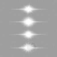 White horizontal light effect of lens flares vector