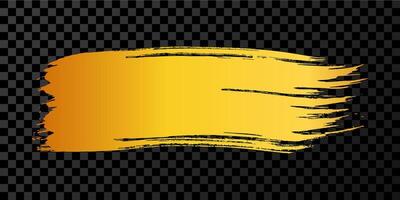 Gold brush stroke on dark background vector