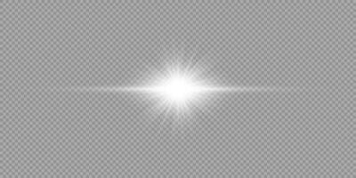 White horizontal light effect of lens flares vector