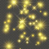 Gold backdrop with stars and dust sparkles vector