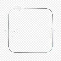 Silver glowing rounded square frame with sparkles vector