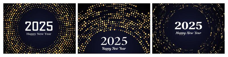 2025 Happy New Year of gold glitter pattern vector