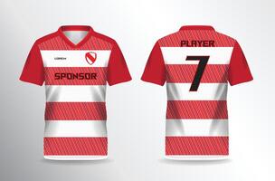 red white abstract background and pattern for sport jersey mockup template vector