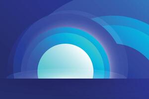 Abstract and modern blue background stage template vector