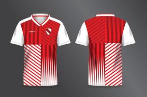red and white abstract background and pattern for sport jersey mockup template vector