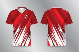 red abstract background with white grunge and pattern for sport jersey mockup template vector