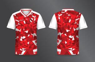 abstract red white background and pattern for sport jersey mockup template vector