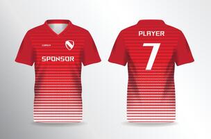 red abstract background and white dotted pattern for sport jersey mockup template vector
